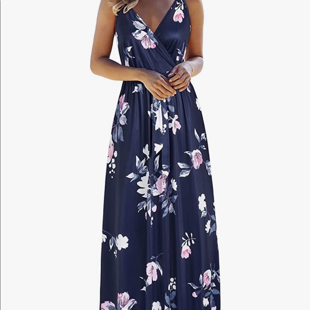 Floral strappy maxi dress stretchy